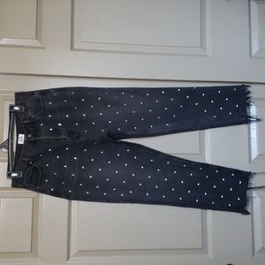 Simple Society black vintage wash rhinestone button fly jeans size 11/30